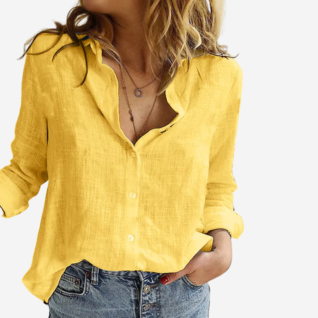 Women's Loose-Fit Button-Down Shirt