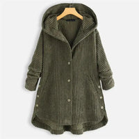 Women's Loose-Fit Hooded Coat with Pockets