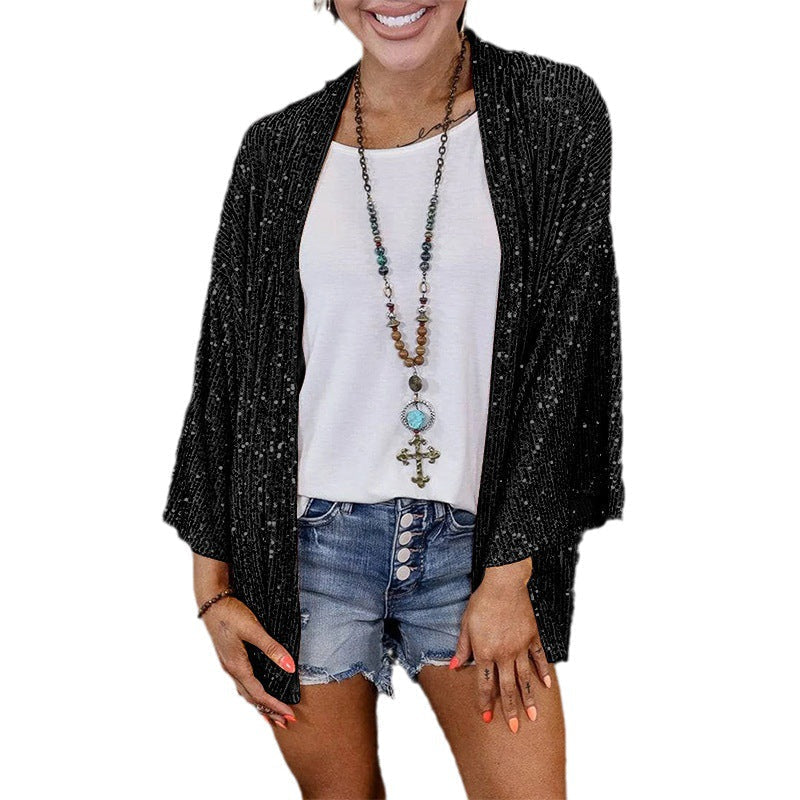 Women's Loose-Fit Sequin Cardigan
