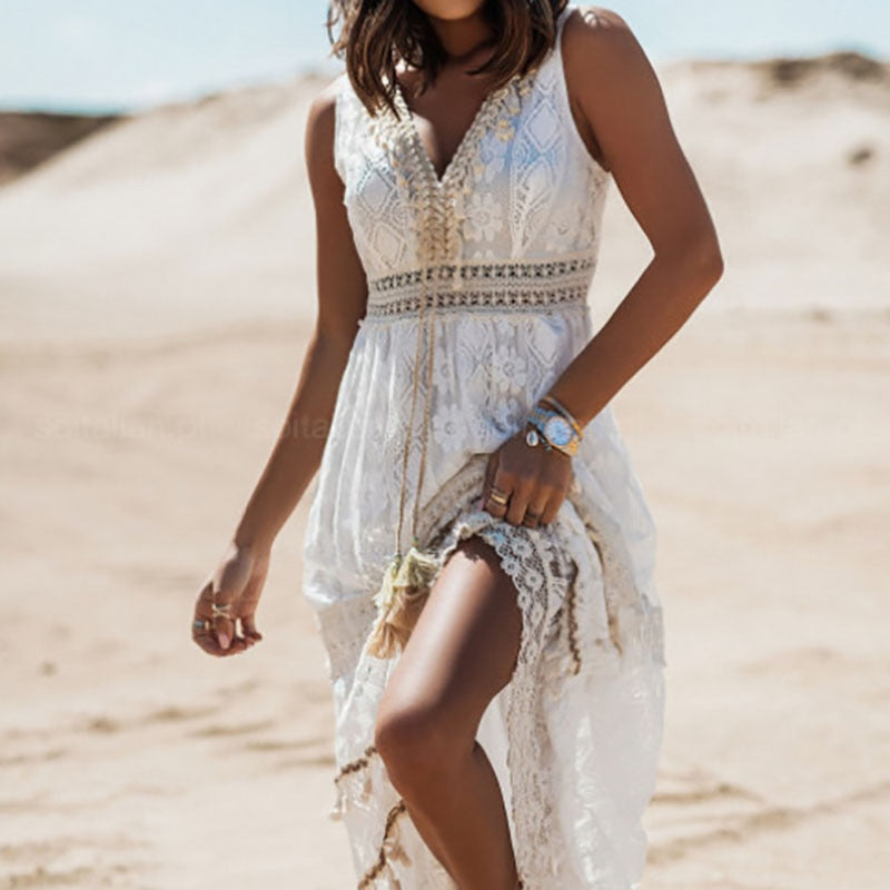 Women's Maxi Dress - Elegant Bohemian Summer Style