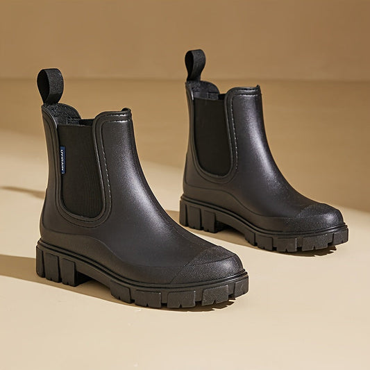 Women's Mid-Height Waterproof Rain Boots with Non-Slip Sole