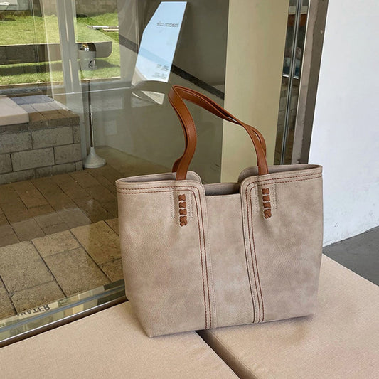 Women's Minimalist Large Structured Tote Bag