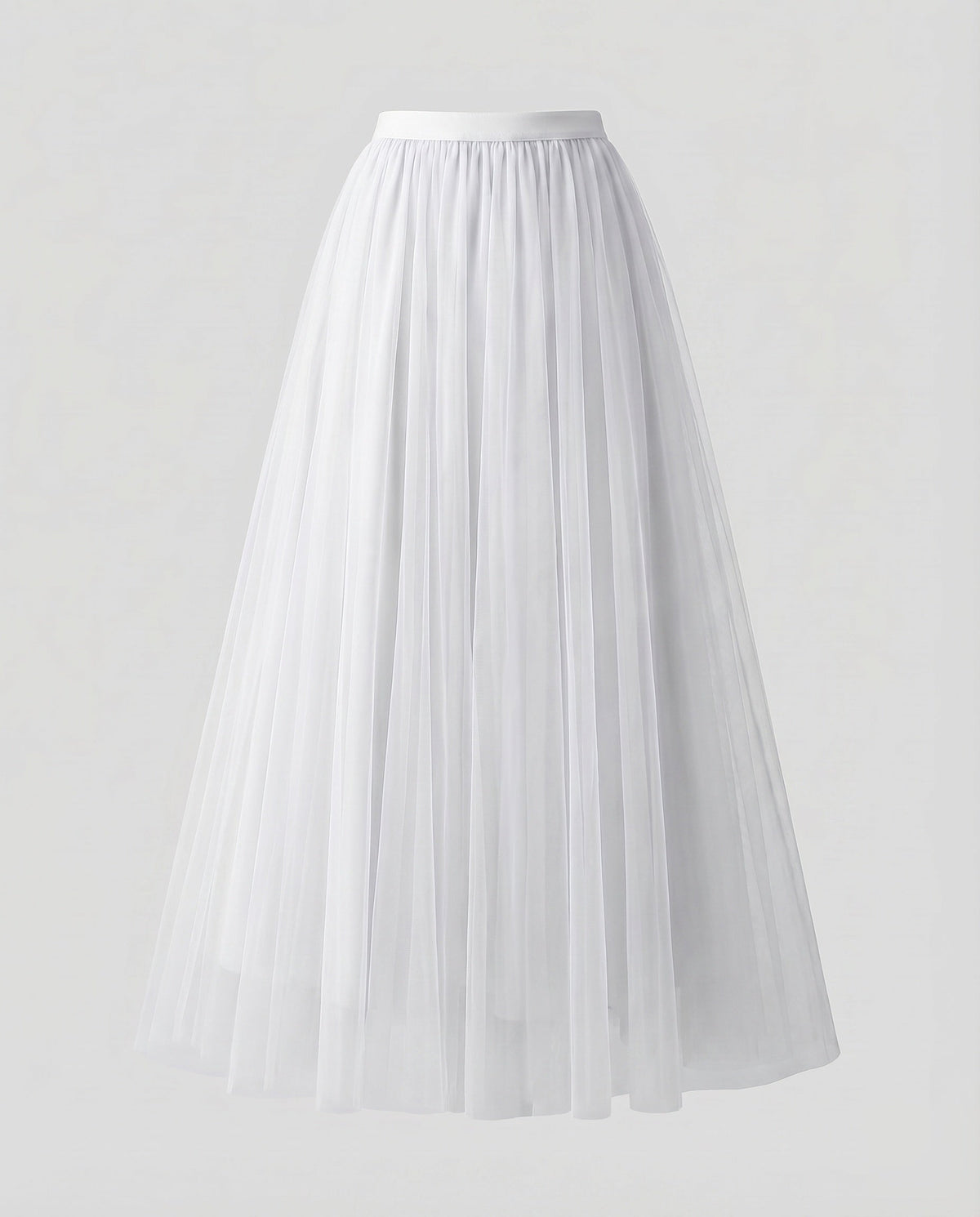Women's Multi-Layered Floor-Length A-Line Skirt with Elastic Waistband