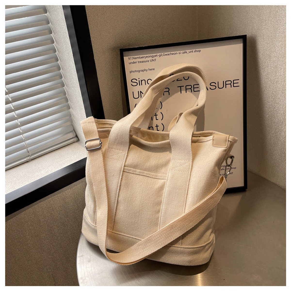 Women's Multi-Pocket Tote Bag with Adjustable Strap