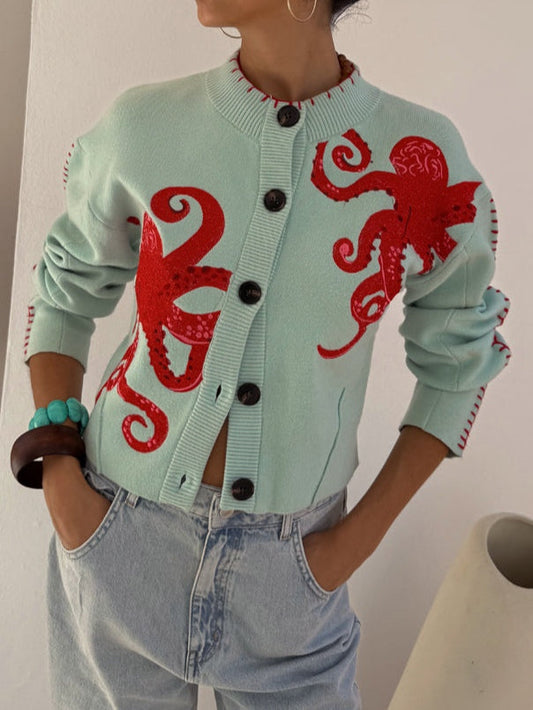Women's Octopus Pattern Cardigan
