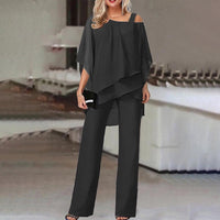 Women's One-Shoulder Overlay Two-Piece Set