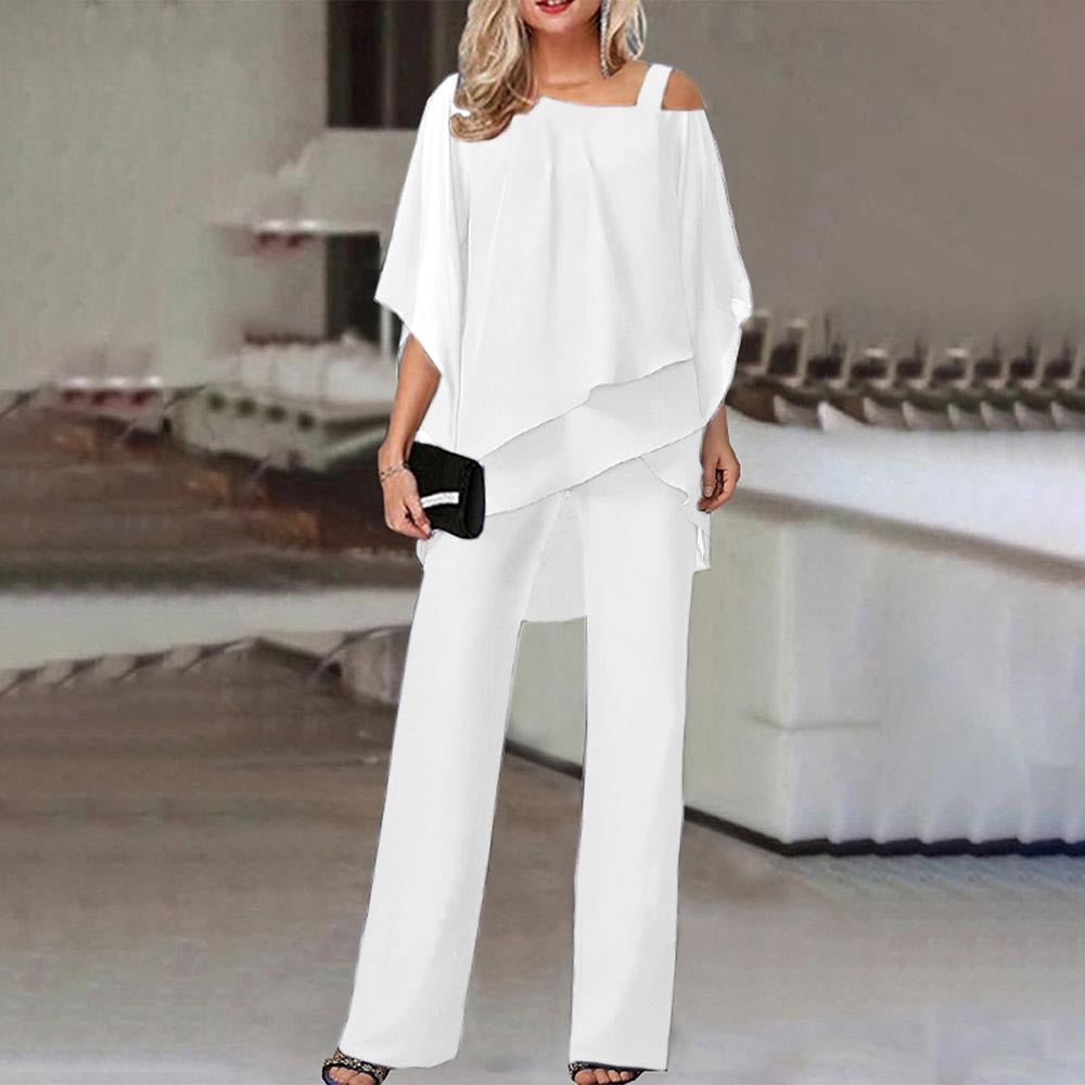 Women's One-Shoulder Overlay Two-Piece Set