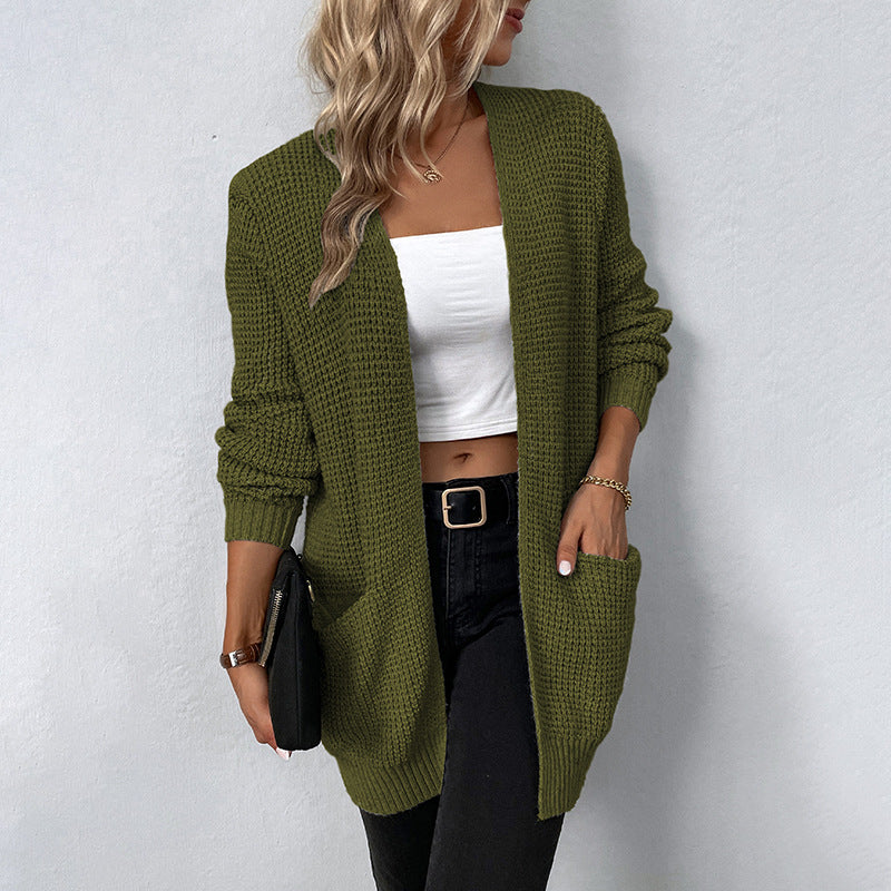 Women's Open Front Long Sleeve Cardigan