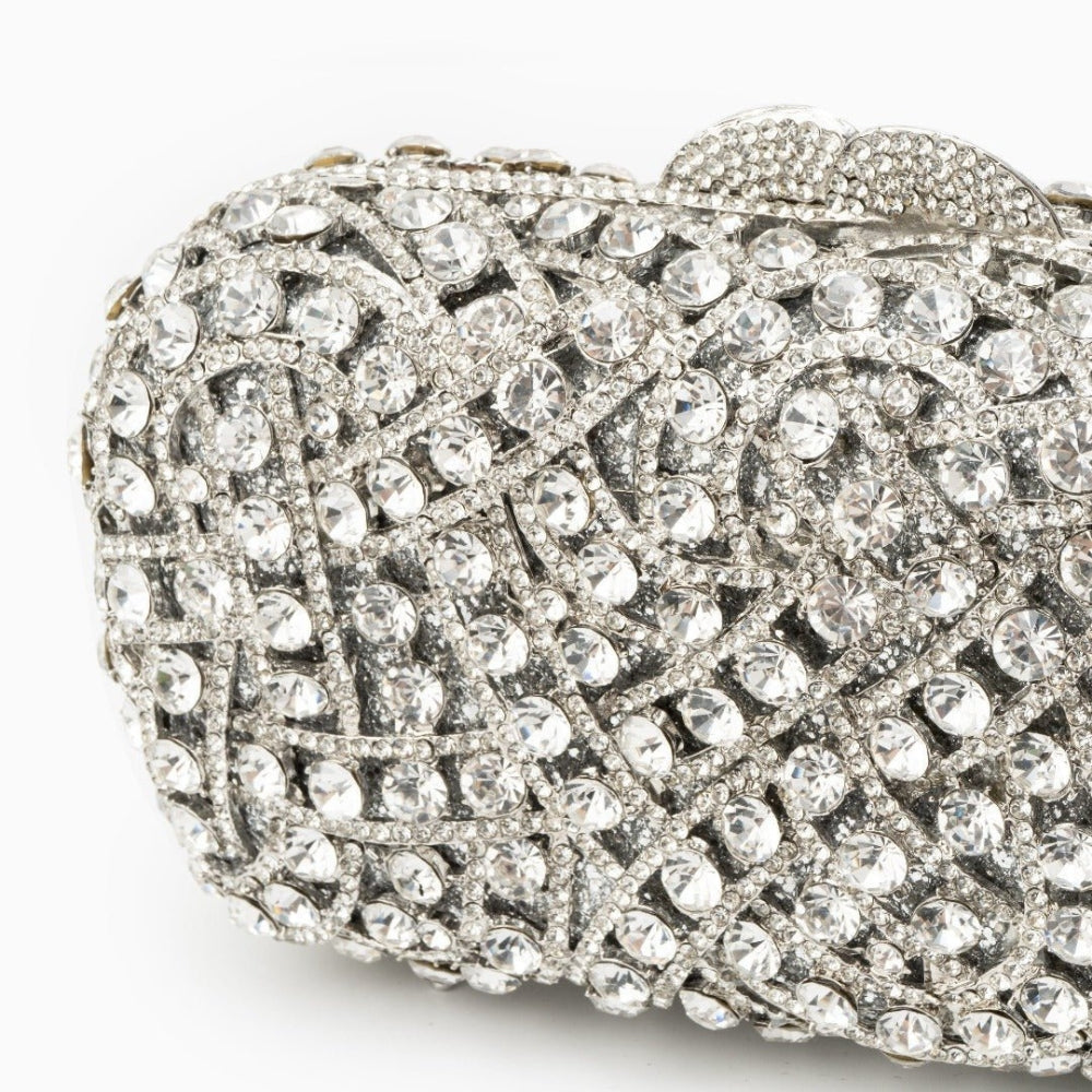 Women's Openwork Diamond Pattern Clutch