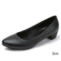 Women's Orthopedic Black Pumps with Cushioned Support