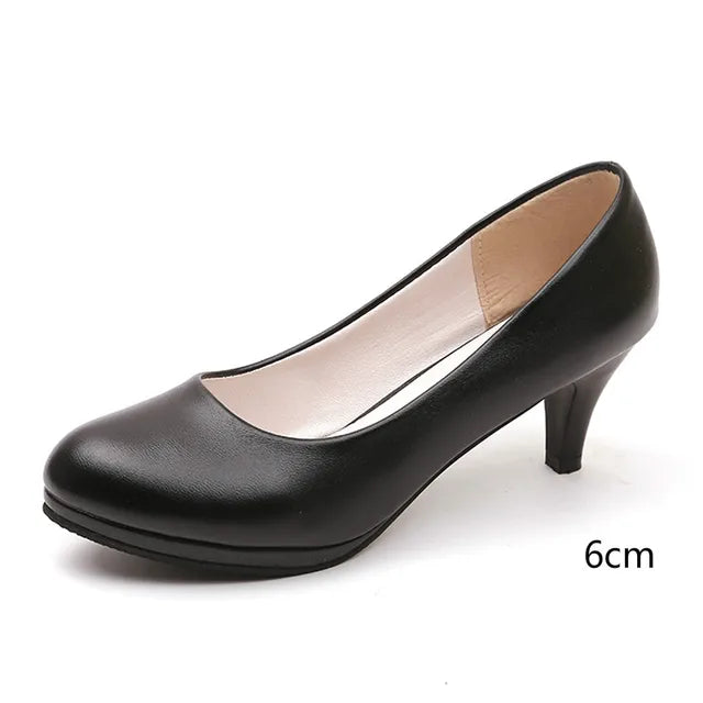 Women's Orthopedic Black Pumps with Cushioned Support