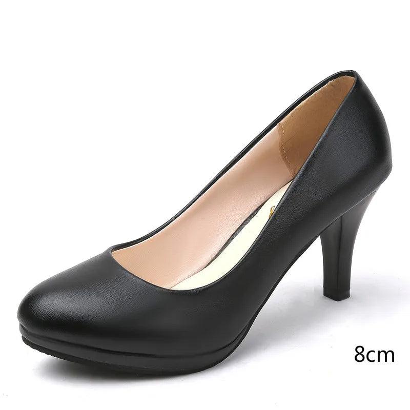 Women's Orthopedic Black Pumps with Cushioned Support