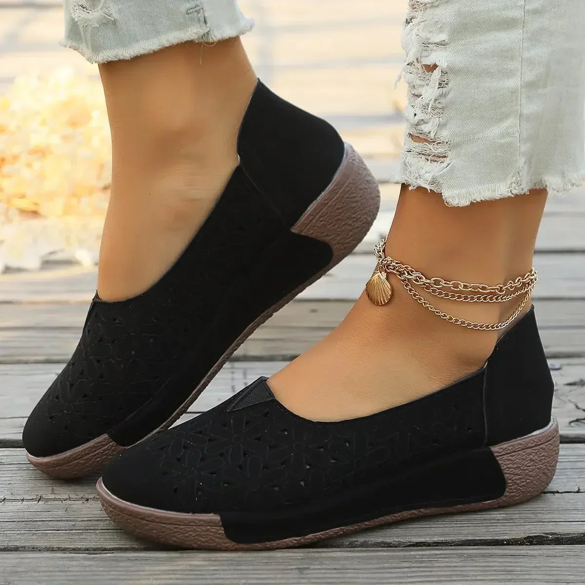 Women's Orthopedic Loafers with Wedge Sole