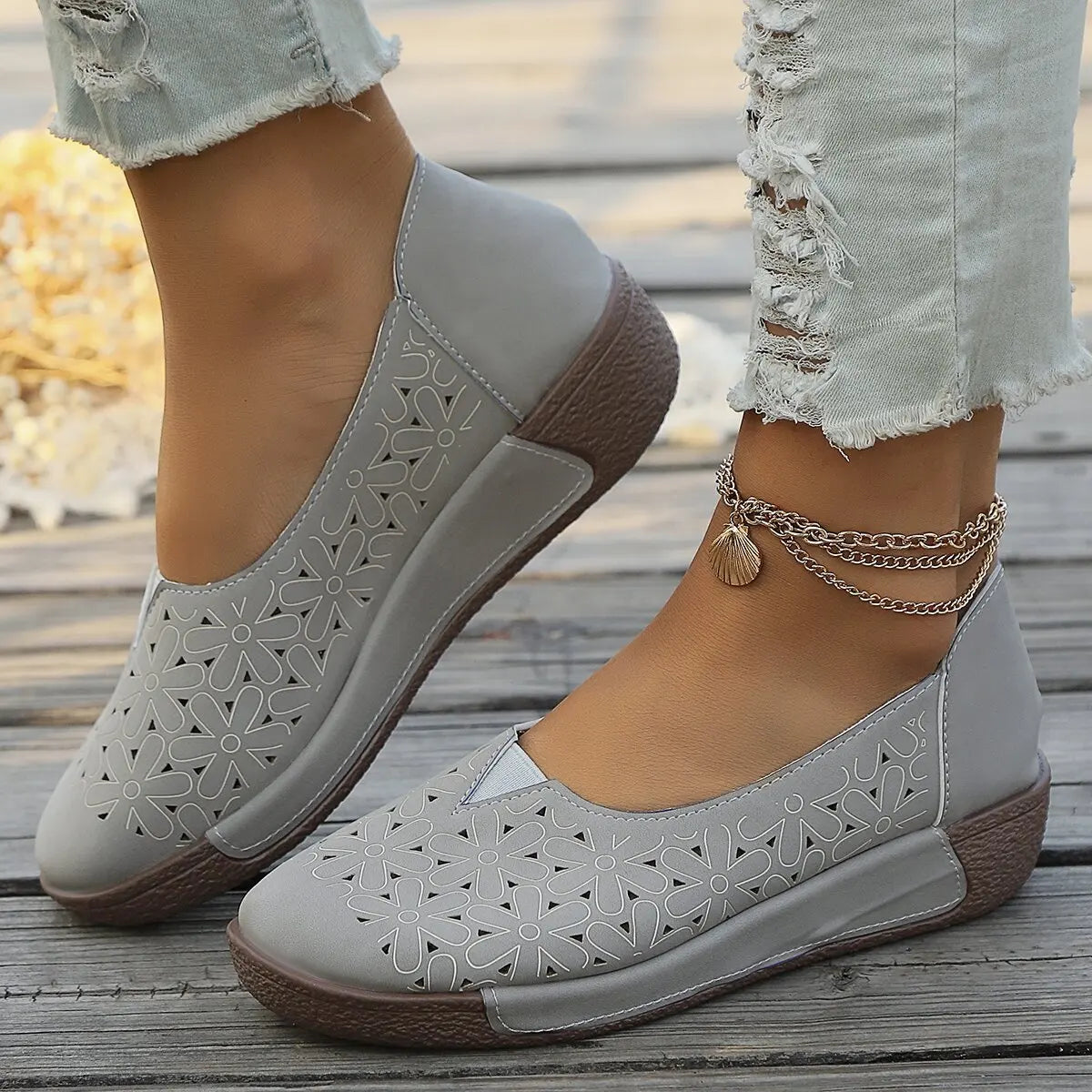 Women's Orthopedic Loafers with Wedge Sole