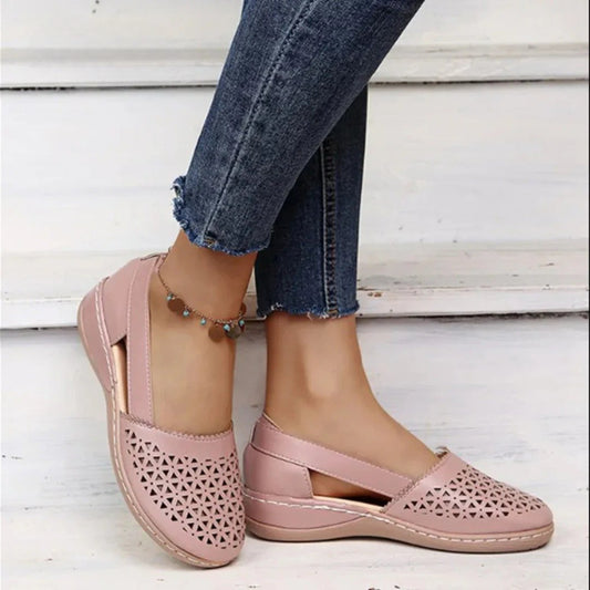 Women's Orthopedic Perforated Slip-On Walking Shoes