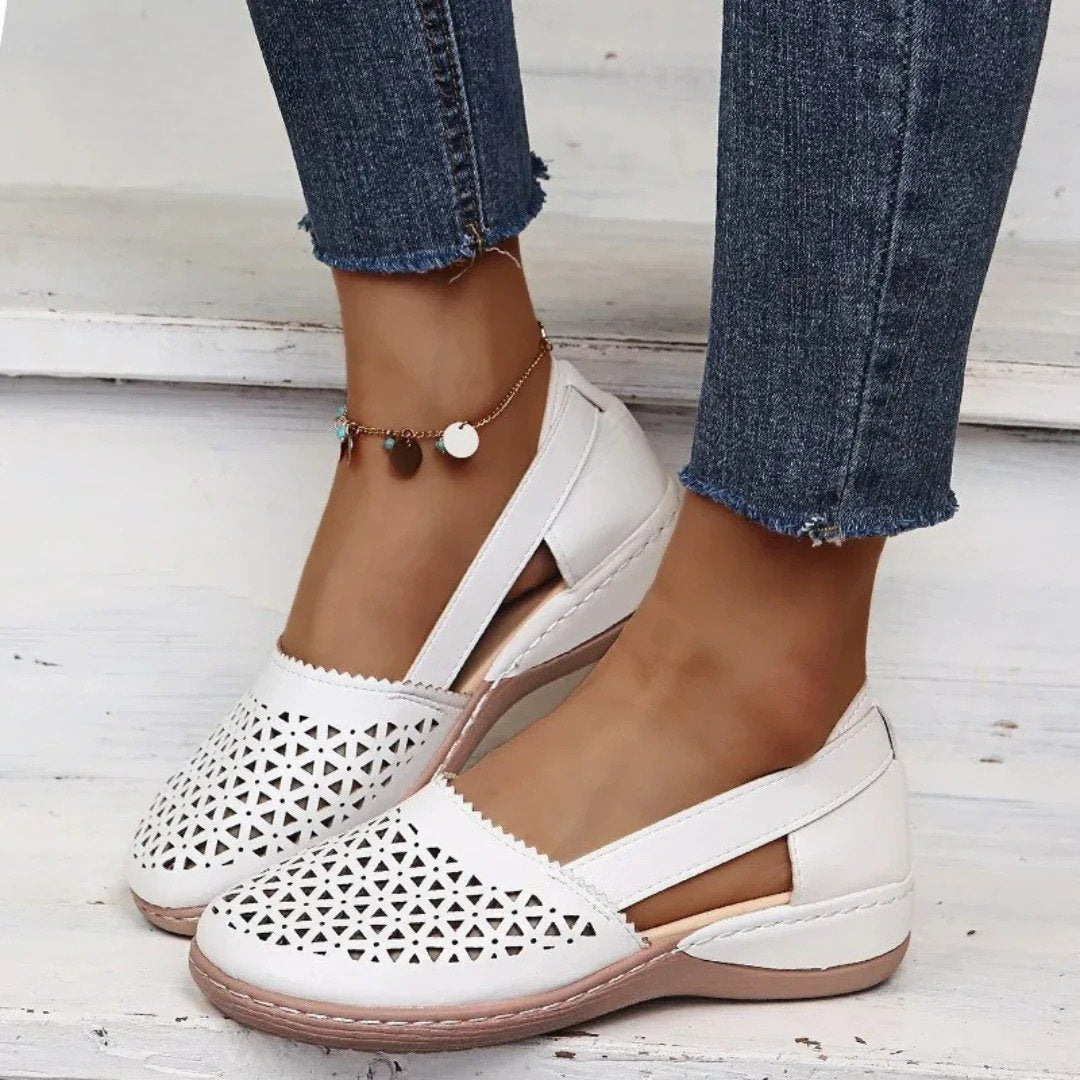 Women's Orthopedic Perforated Slip-On Walking Shoes