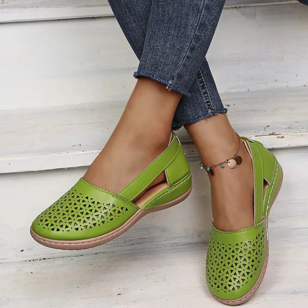 Women's Orthopedic Perforated Slip-On Walking Shoes