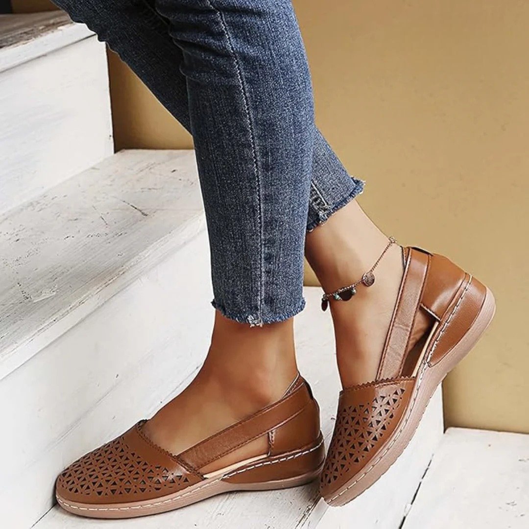 Women's Orthopedic Perforated Slip-On Walking Shoes