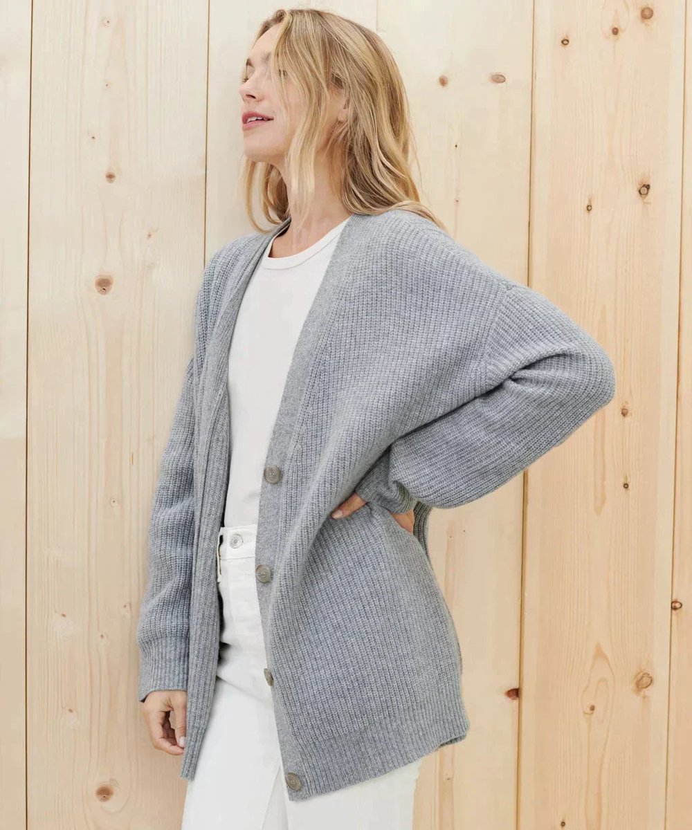 Women's Oversized Button-Front Cardigan