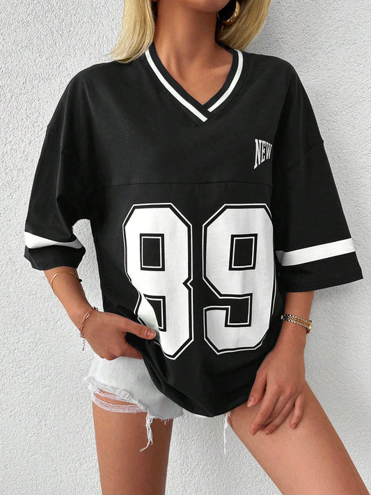 Women's Oversized Casual Baseball Football Shirt