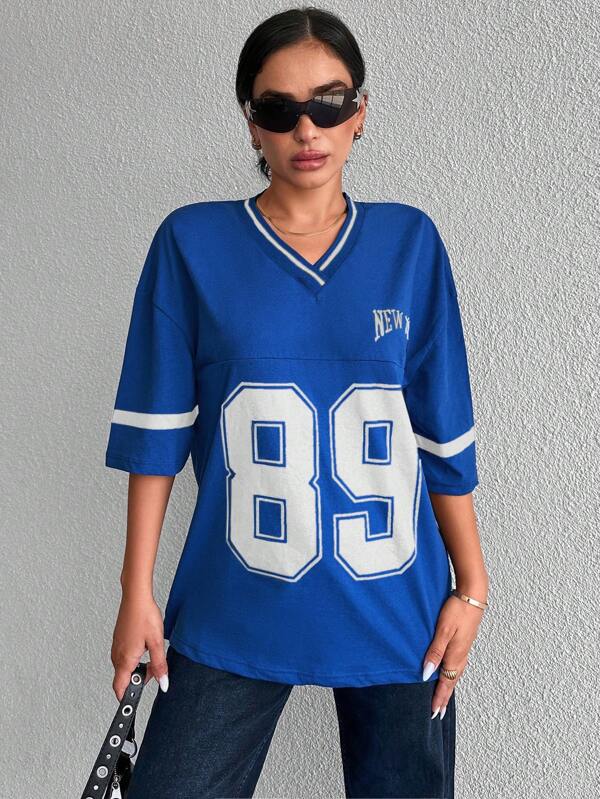 Women's Oversized Casual Baseball Football Shirt