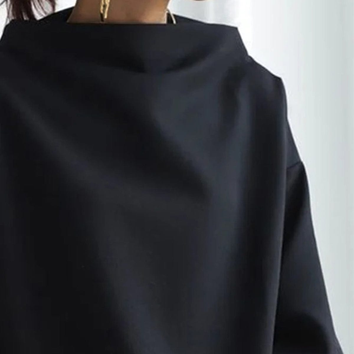Women's Oversized Funnel Neck Top