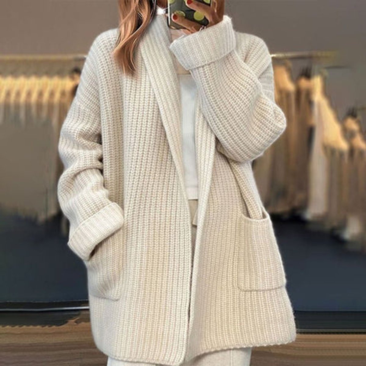 Women's Oversized Open-Front Cardigan Sweater Coat