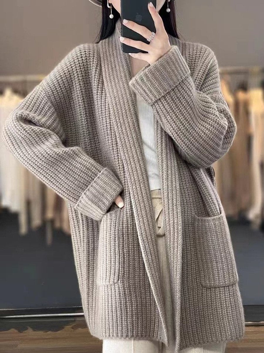 Women's Oversized Open-Front Cardigan Sweater Coat