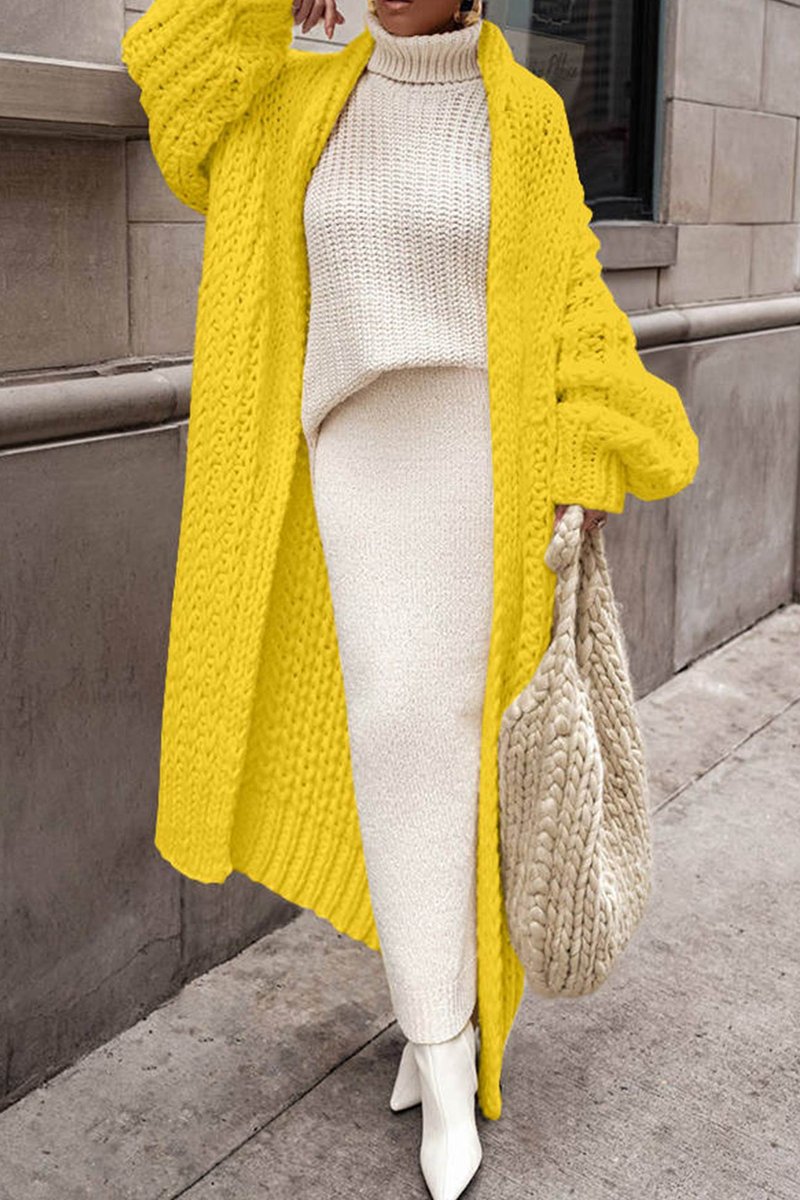 Women's Oversized Open-Front Chunky Longline Cardigan