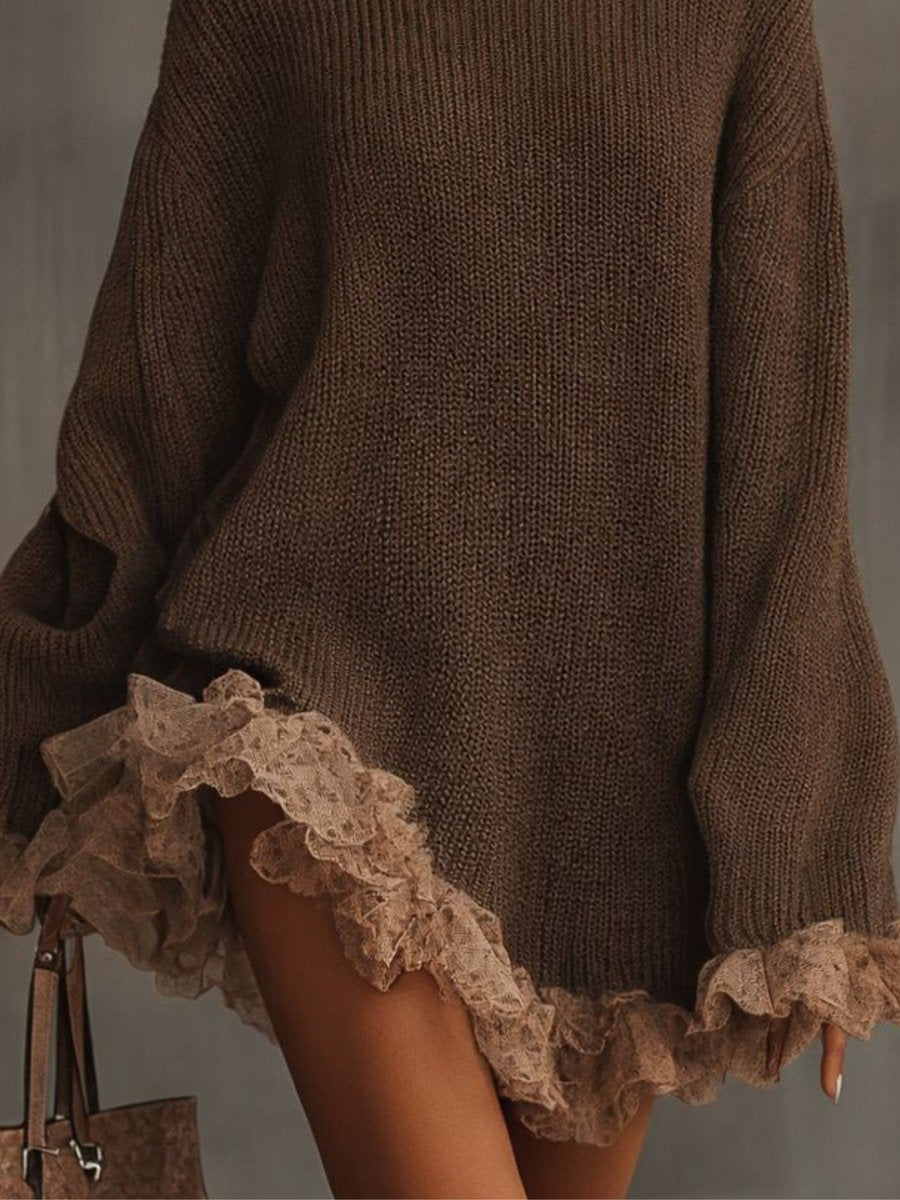 Women's Oversized Turtleneck -Hem Formal Dress