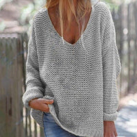 Women's Oversized V-Neck Sweater