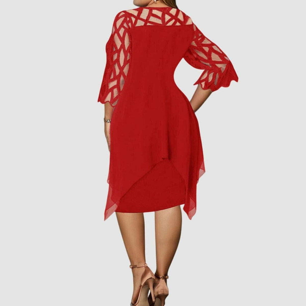 Women's Plus Size Overlay Midi Dress