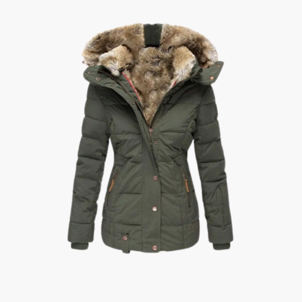 Women's Quilted Coat with Closures