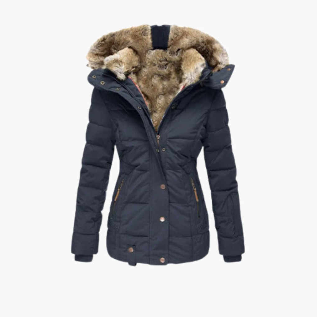 Women's Quilted Coat with Closures