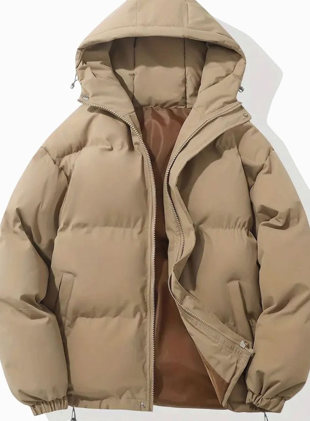 Women's Quilted Hooded Zip-Up Puffer Winter Jacket