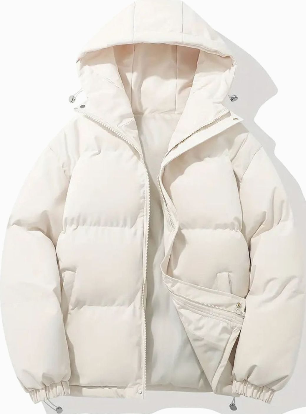 Women's Quilted Hooded Zip-Up Puffer Winter Jacket