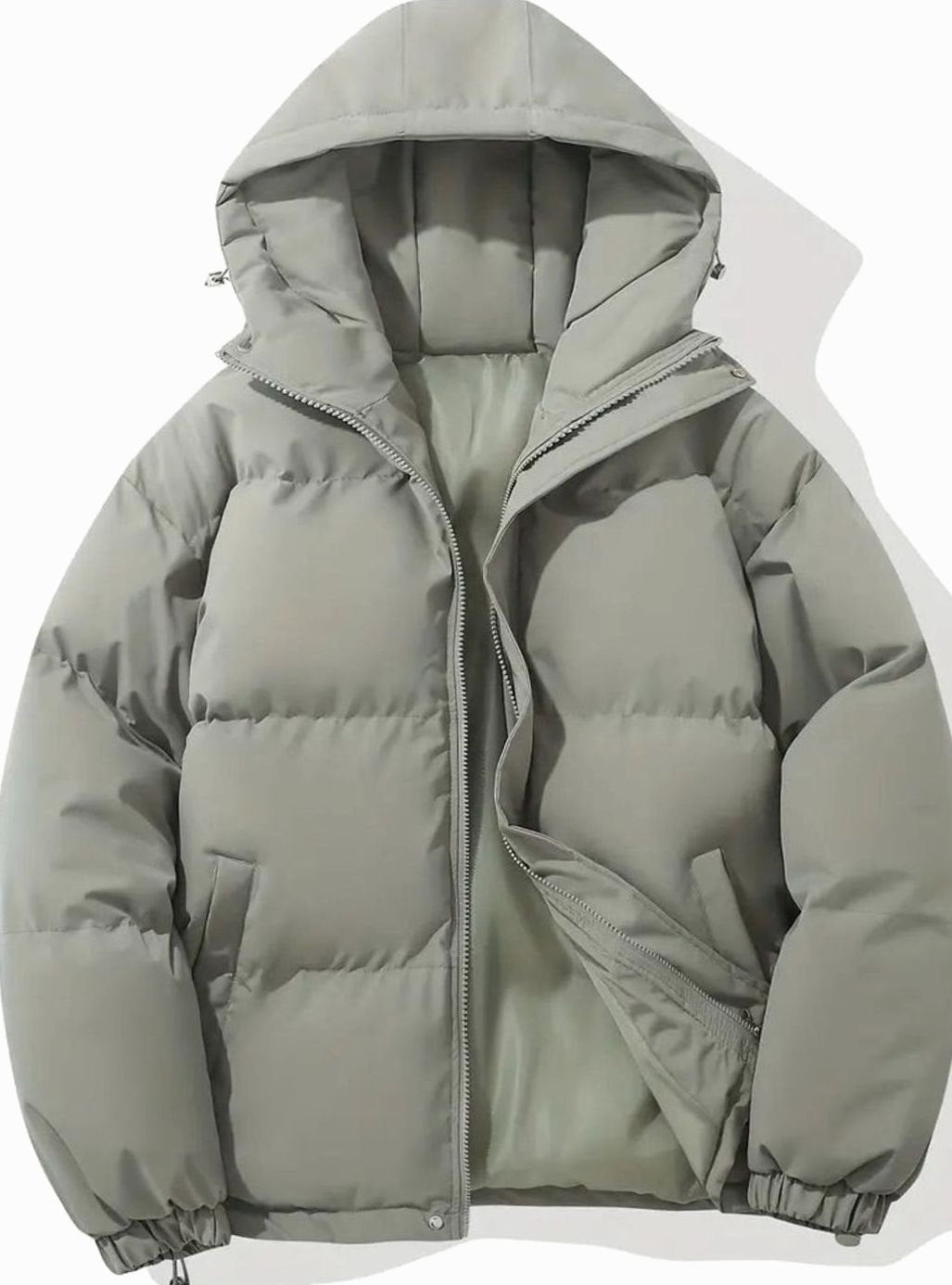 Women's Quilted Hooded Zip-Up Puffer Winter Jacket
