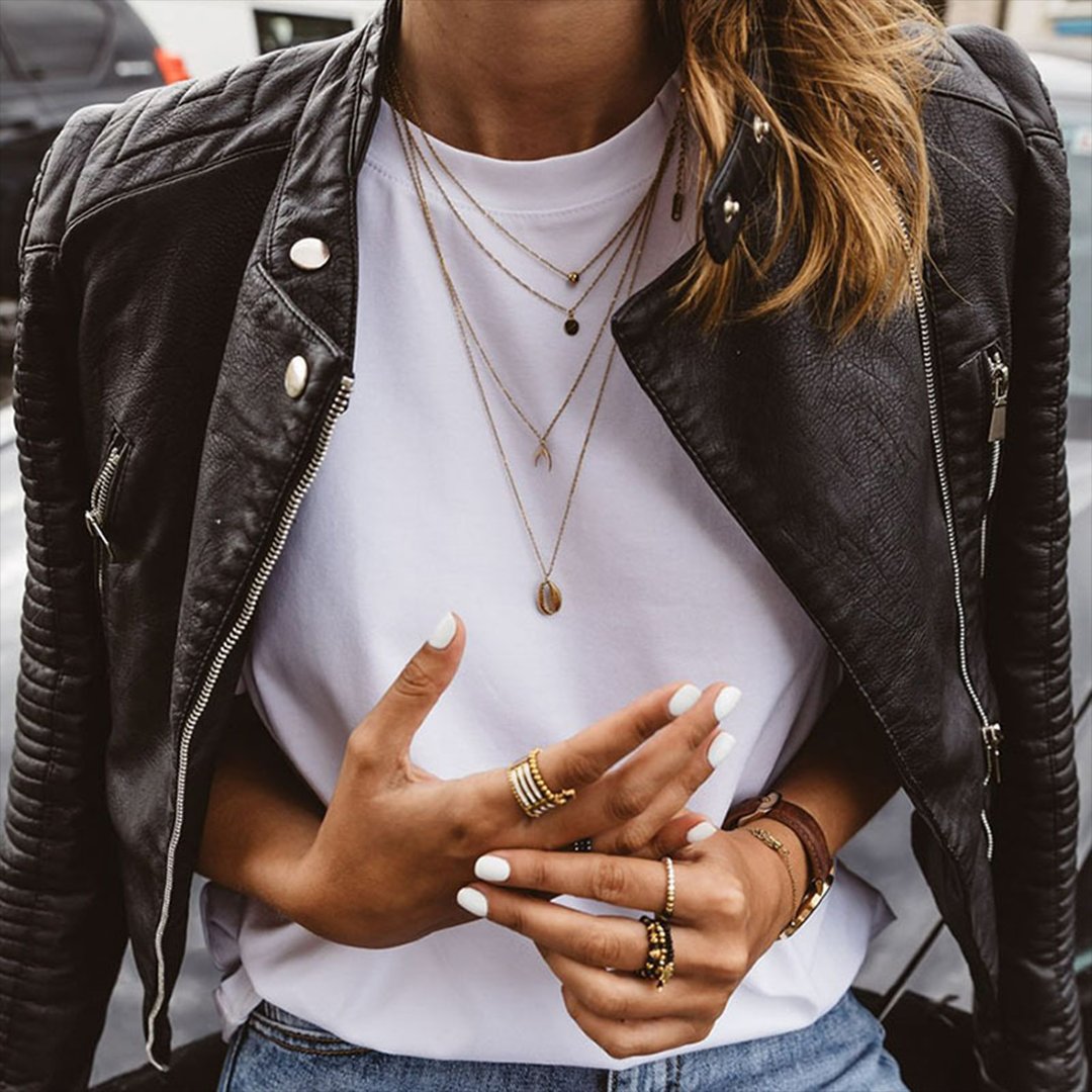 Women's Quilted-Sleeve Zip-Up Moto Jacket