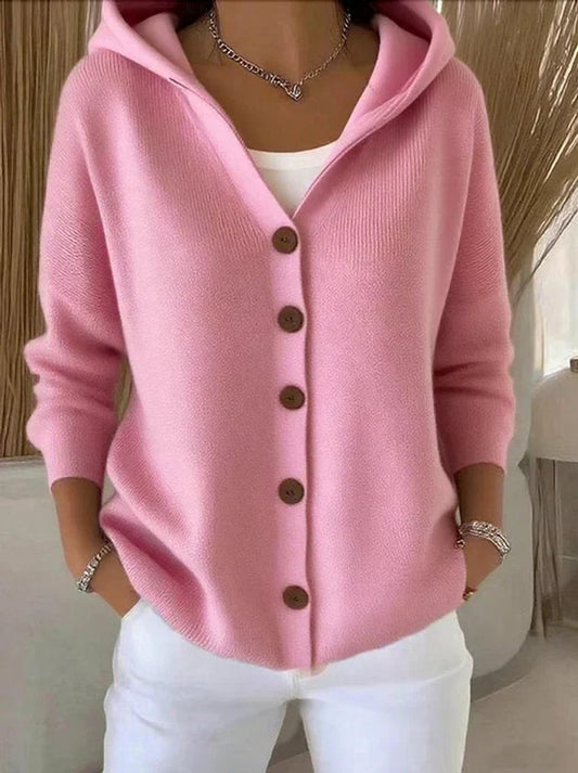 Women's Relaxed-Fit Hooded Button-Front Cardigan