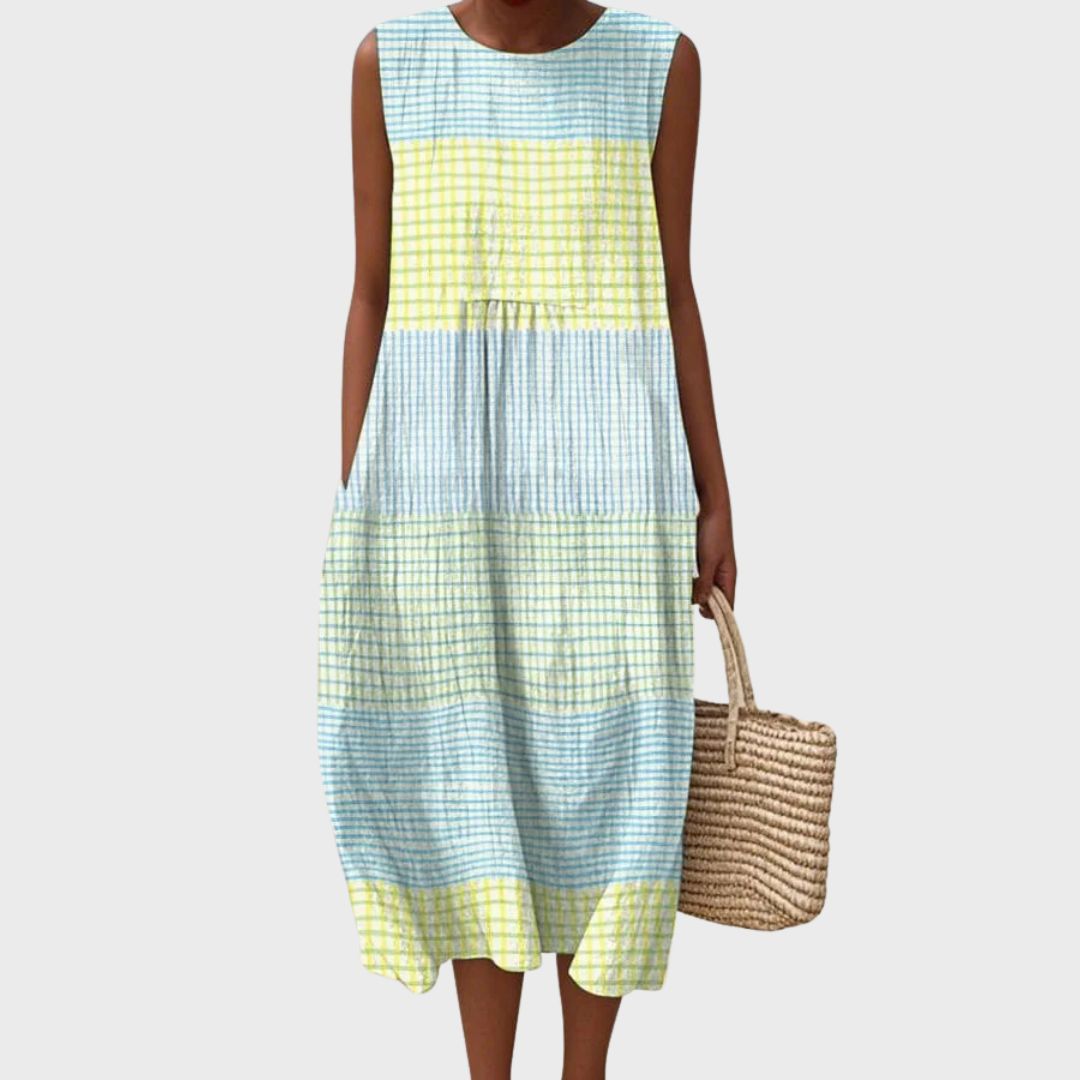 Women's Relaxed Fit Sleeveless Casual Knee-Length Dress