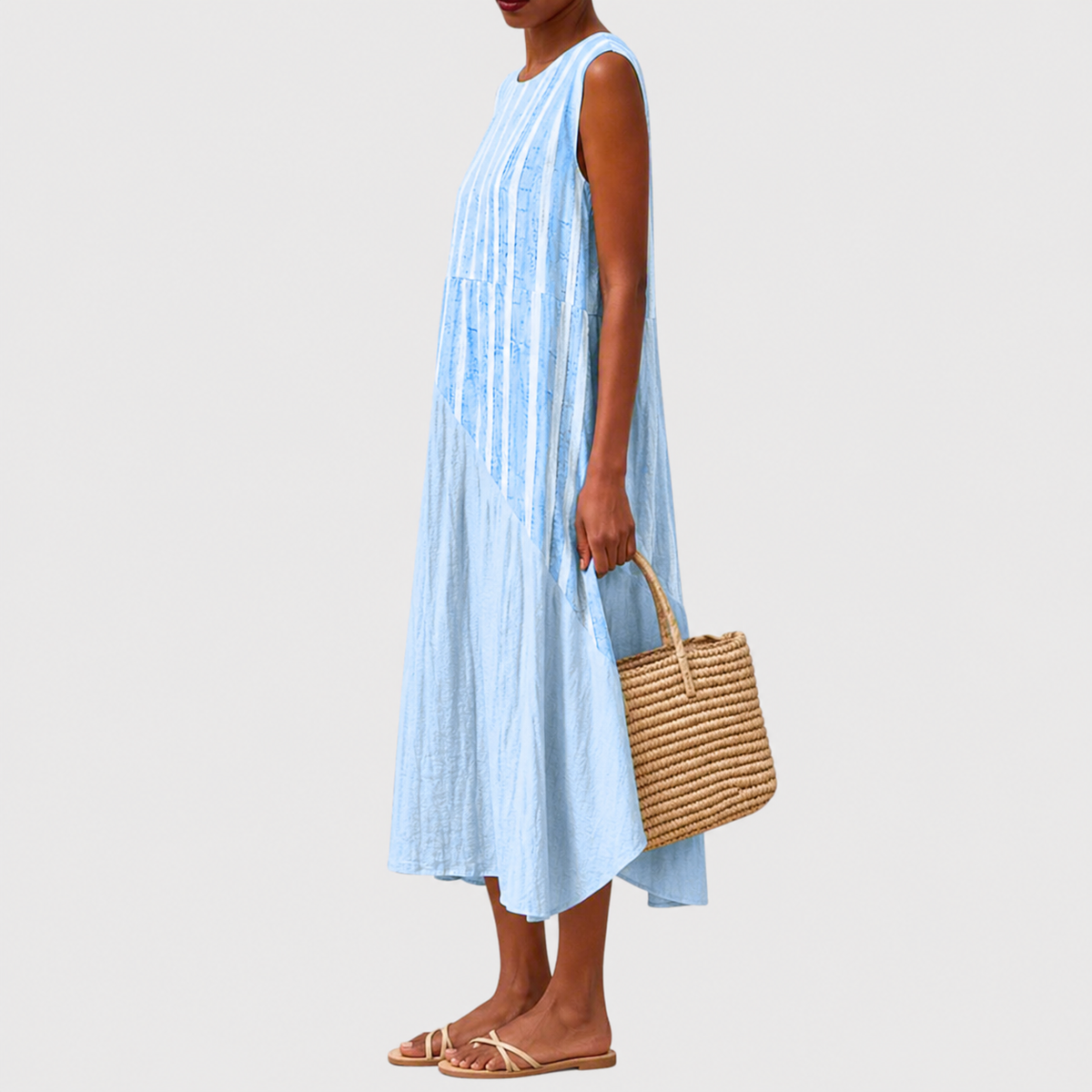 Women's Relaxed Fit Sleeveless Casual Knee-Length Dress