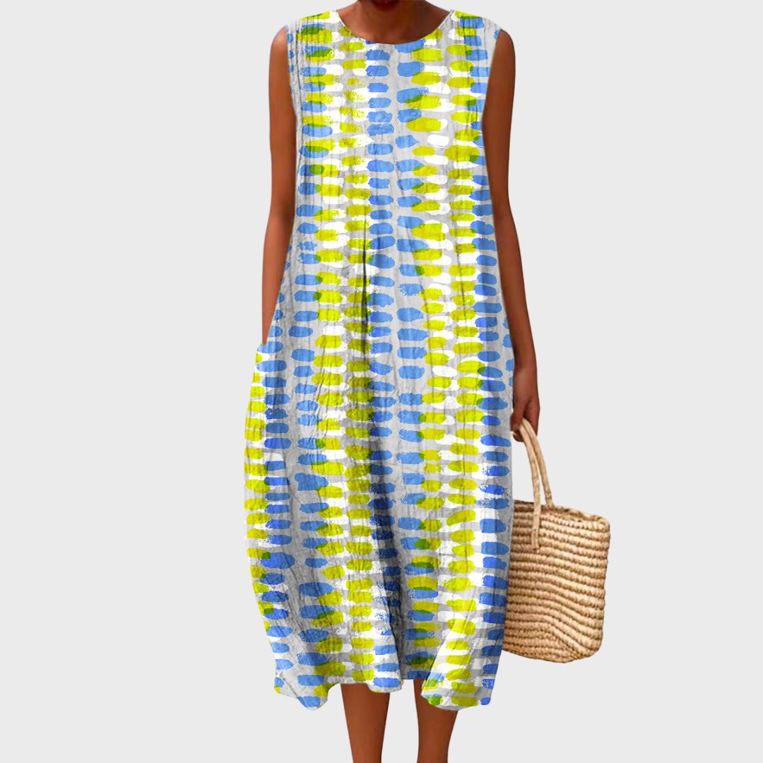 Women's Relaxed Fit Sleeveless Casual Knee-Length Dress