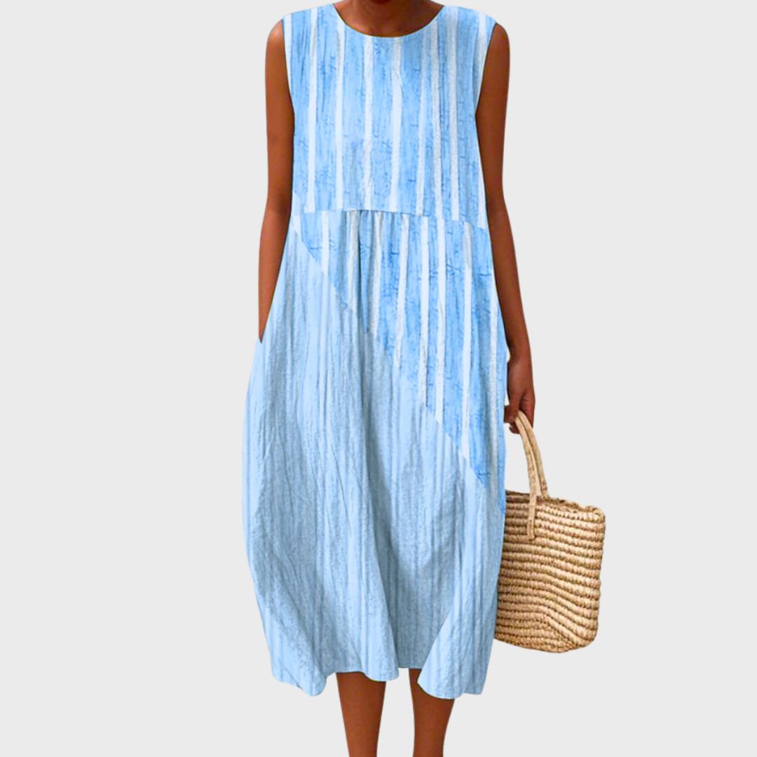 Women's Relaxed Fit Sleeveless Casual Knee-Length Dress