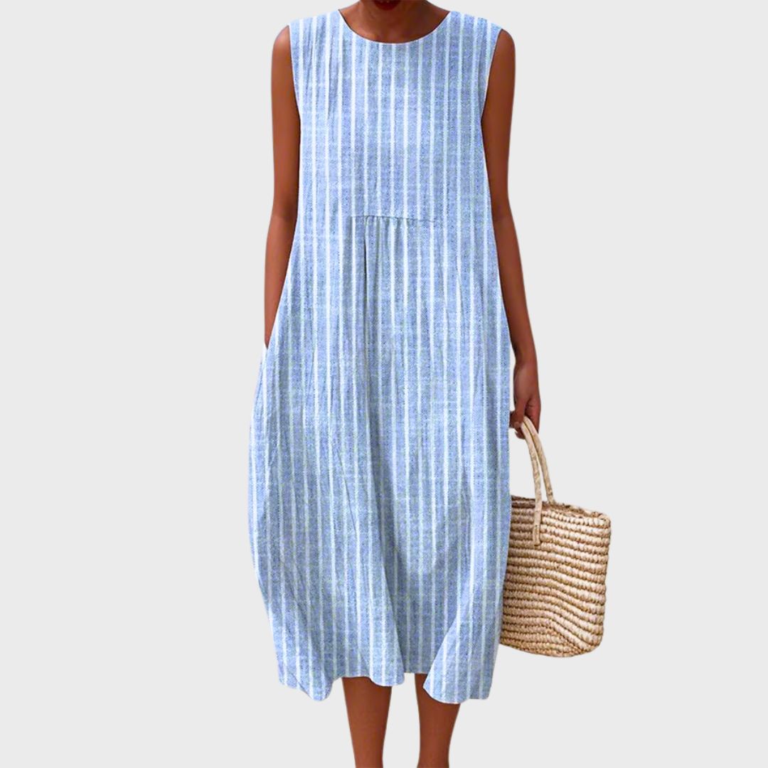 Women's Relaxed Fit Sleeveless Casual Knee-Length Dress