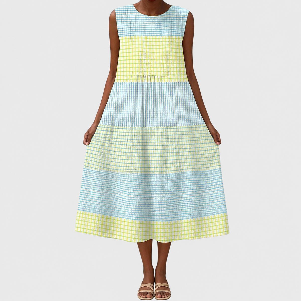 Women's Relaxed Fit Sleeveless Casual Knee-Length Dress