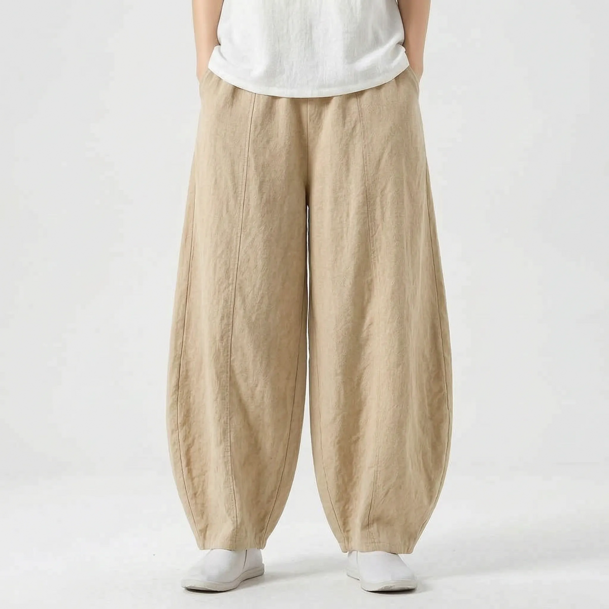 Women's Relaxed Fit Wide-Leg Barrel Pants