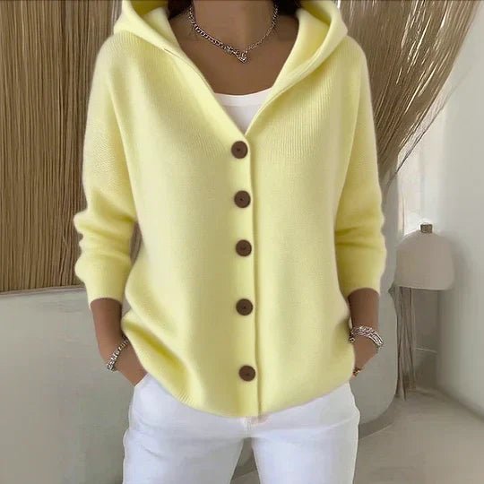 Women's Relaxed Hooded Button-Front Cardigan Sweater