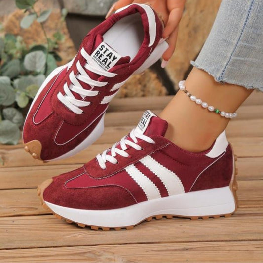 Women's Retro Platform Chunky Lace-Up Sneakers