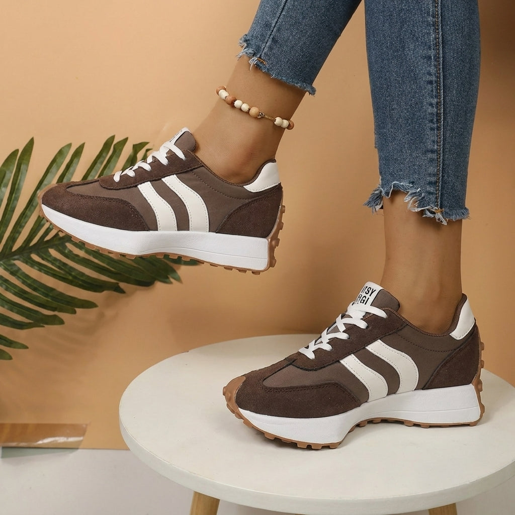 Women's Retro Platform Chunky Lace-Up Sneakers