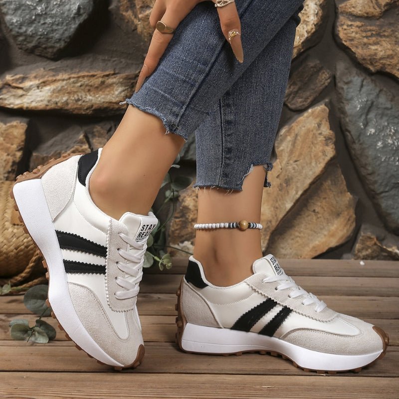 Women's Retro Platform Chunky Lace-Up Sneakers